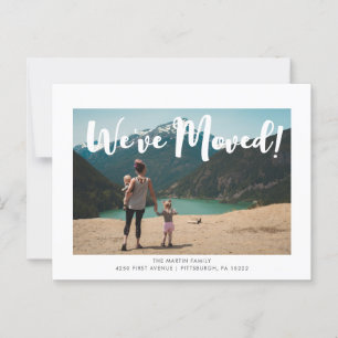 Modern Simple Script Photo Moving Announcement Postcard