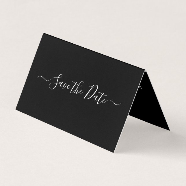 Modern Simple Script Photo Save The Date Card (Front)