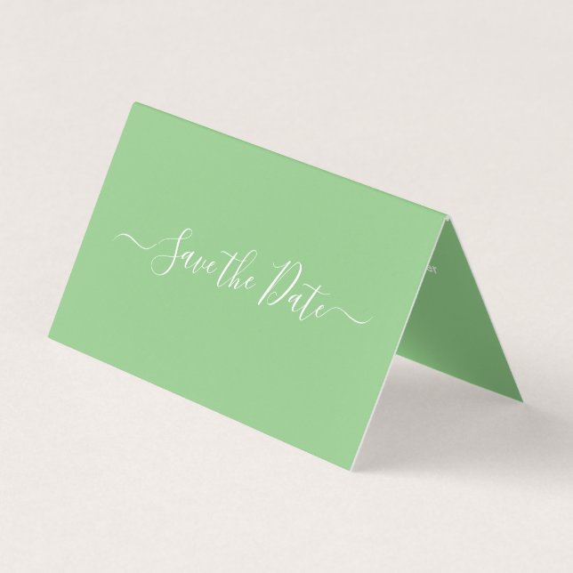 Modern Simple Script Photo Save The Date Card (Front)