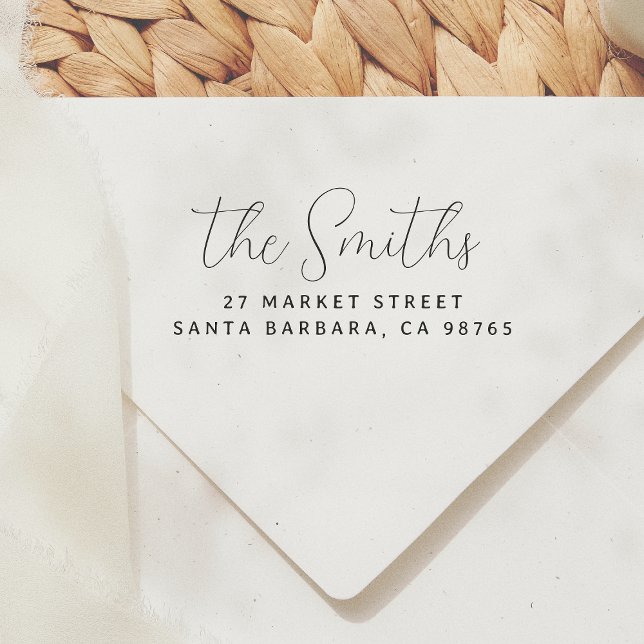 Modern Simple Script Return Address Self-inking Stamp (Creator Uploaded)