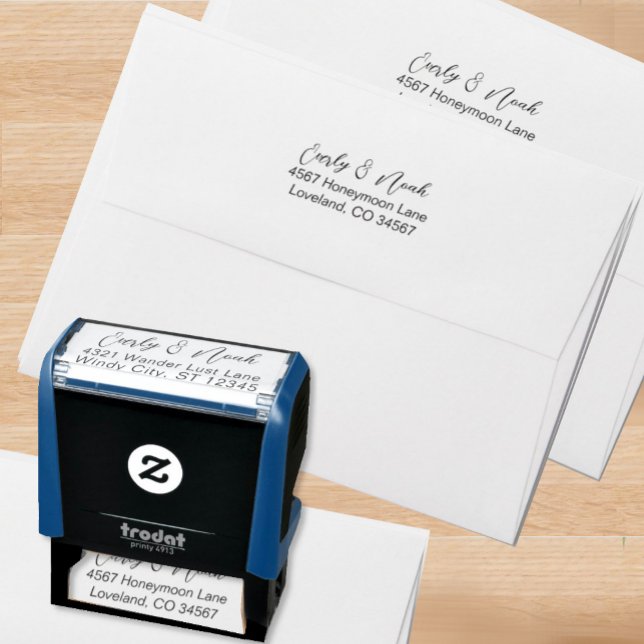 Modern Simple Script Return Address Self-inking Stamp (Creator Uploaded)
