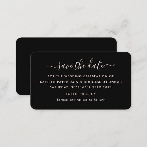 Modern Simple Script Save The Date Card