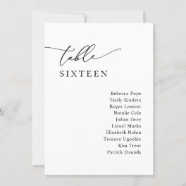 Modern Simple Script Wedding Seating Chart Cards