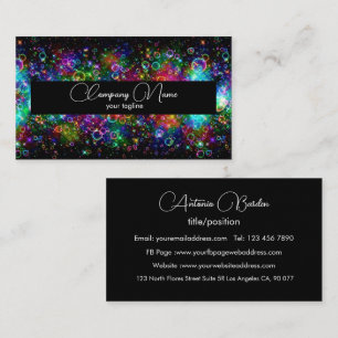 Modern Simple Shine Rainbow Balloons black and whi Business Card