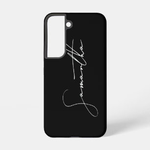 Modern Simple Signature Script Calligraphy Black Samsung Galaxy S22 Case