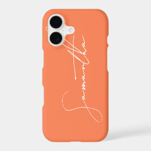 Modern Simple Signature Script Calligraphy Coral iPhone 17 Case
