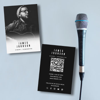 Modern Simple Singer Musician Photography  Business Card by idovedesign at Zazzle