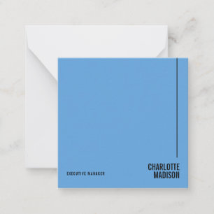 Modern Simple Sky Blue Minimalist Own Name Note Card