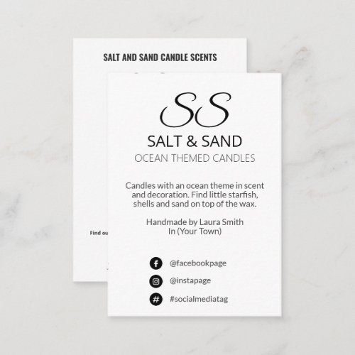 Modern Simple Soap And Candle Product Range Card