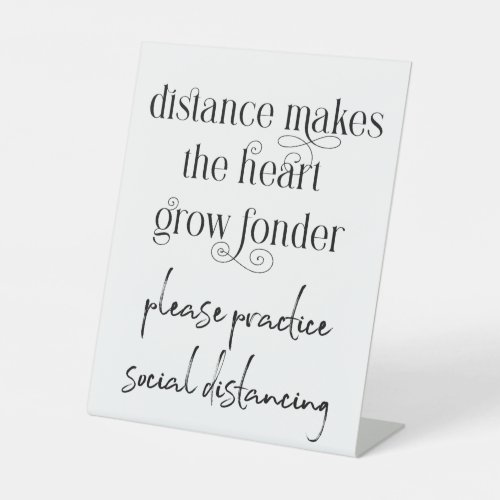 Modern Simple Social Distancing Wedding Pedestal Sign