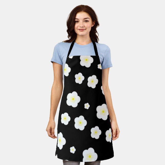 Modern Simple Spring Daisy flowers gradient  Apron (Worn)