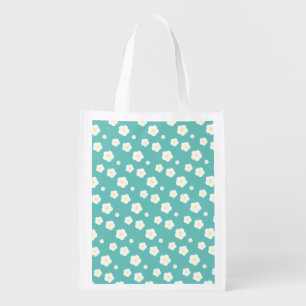 Modern Simple Spring Daisy flowers gradient  Grocery Bag