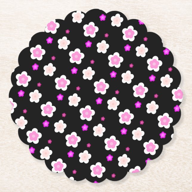 Modern Simple Spring Daisy flowers gradient  Paper Coaster (Front)