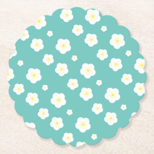 Modern Simple Spring Daisy flowers gradient Paper Coaster