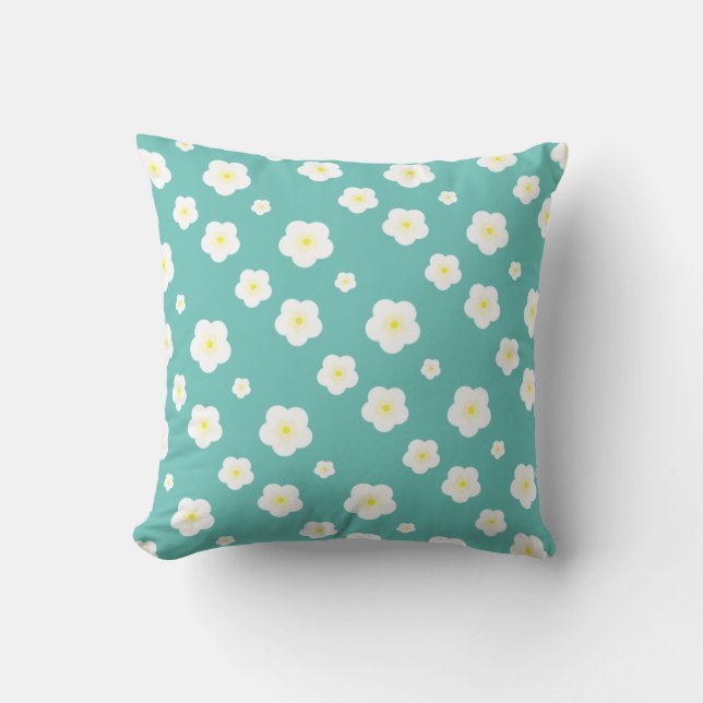 Modern Simple Spring Daisy flowers gradient  Throw Pillow (Front)