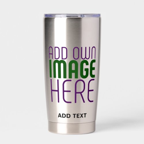 MODERN SIMPLE STAINLESS STEEL IMAGE TEXT TEMPLATE INSULATED TUMBLER