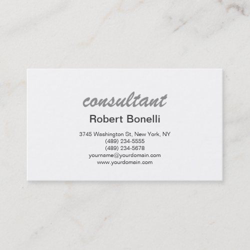 Modern Simple Standard Consultant Business Card
