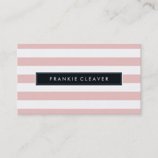 MODERN SIMPLE STRIPE PATTERN cool trendy pale pink Business Card