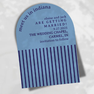 Modern Simple Striped Wedding Save The Date