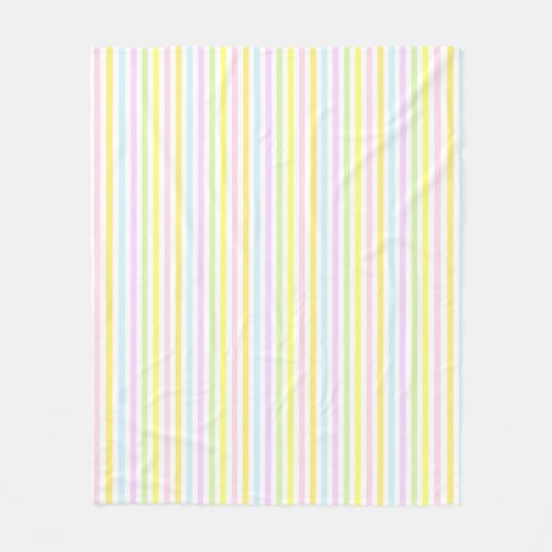 Modern Simple Stripes in Multicolor Pastel Colors Fleece Blanket