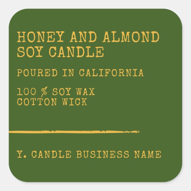 Modern Simple Style Dark Forest Green Candle Label (Front)