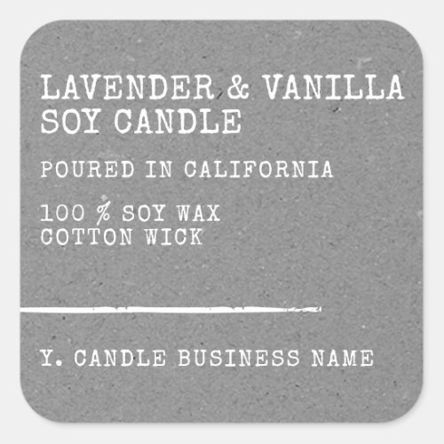 Modern Simple Style Gray Kraft Paper Candle Labels