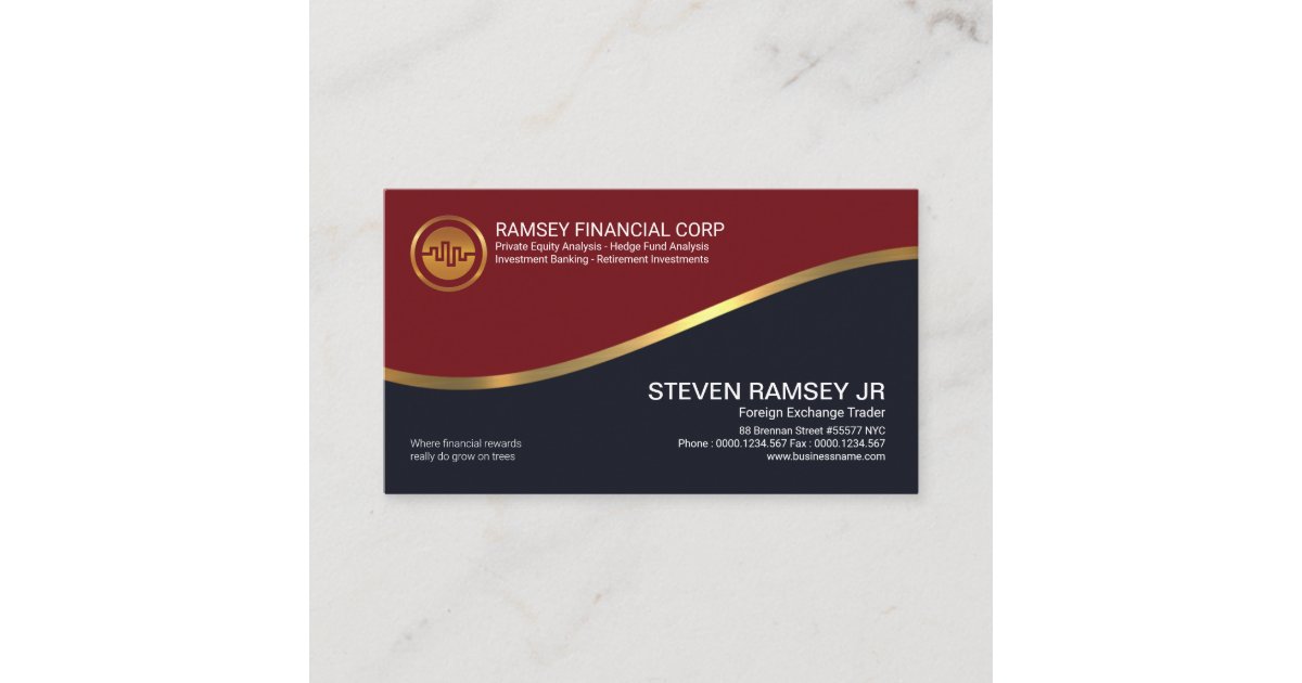 Modern Simple Stylish Gold Wave Forex Trader Business Card Zazzle Com - 