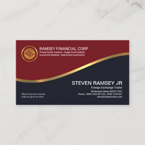 Modern Simple Stylish Gold Wave Forex Trader Business Card