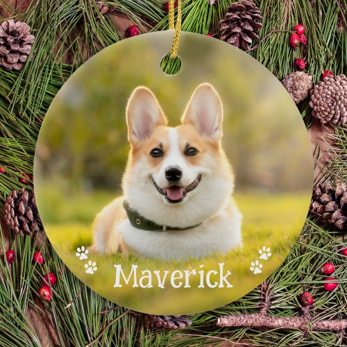 Modern Simple Stylish Personalized Pet Dog Photo Ceramic Ornament