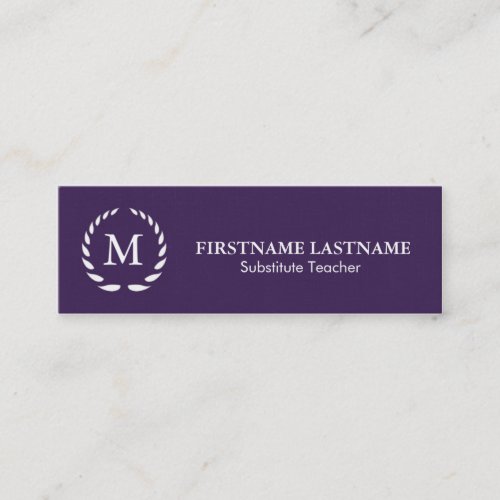 Modern &amp; Simple Substitute Teacher Business Card