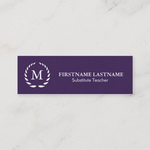Customizable Modern &amp; Simple Substitute Teacher Business Card