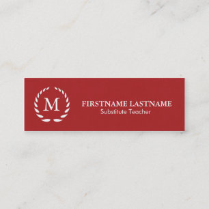 Modern & Simple Substitute Teacher Business Card