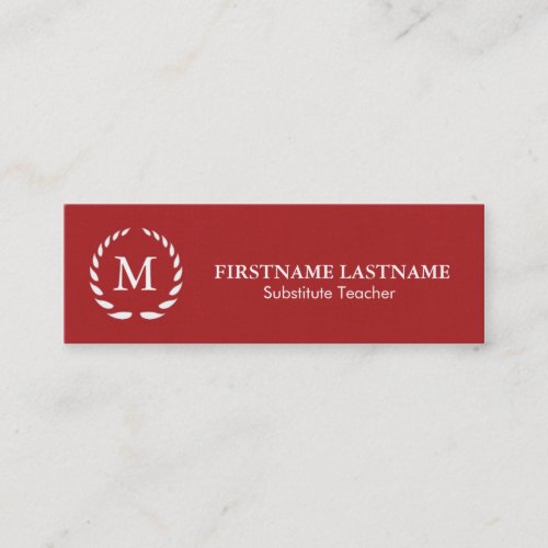 Modern &amp; Simple Substitute Teacher Business Card