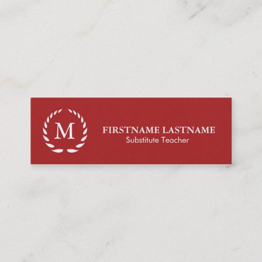Customizable Modern &amp; Simple Substitute Teacher Business Card