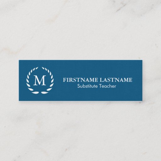 Customizable Modern &amp; Simple Substitute Teacher Business Card