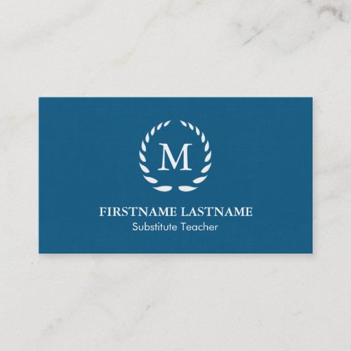Customizable Modern &amp; Simple Substitute Teacher Business Card