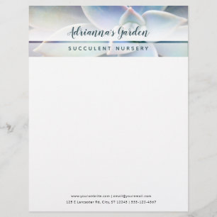 Modern Simple Succulent Plant Nursery Business Letterhead