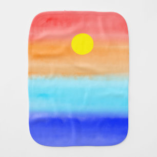 Modern simple sunset Rainbow colorful gradient  Baby Burp Cloth