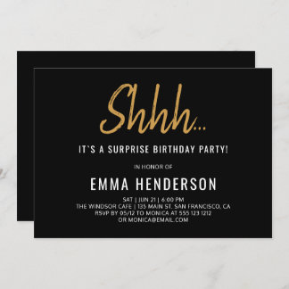 Modern Simple Surprise Birthday Invitation
