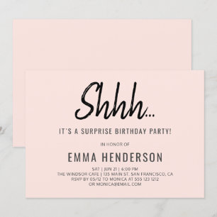 Modern Simple Surprise Birthday Invitation