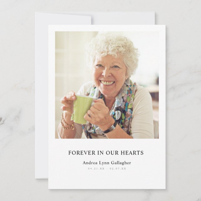 Modern Simple Sympathy Funeral Thank you Card (Front)