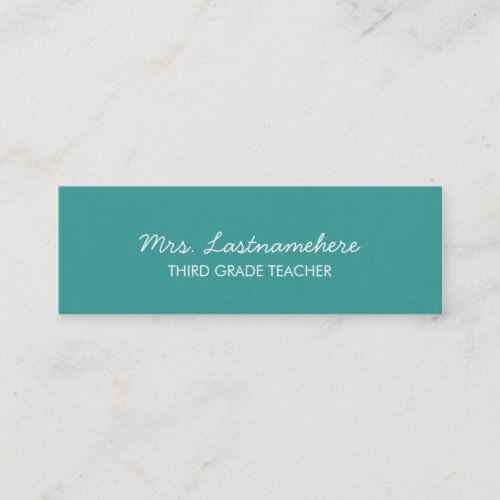 Modern &amp; Simple Teacher Business Card