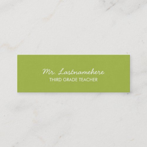 Modern &amp; Simple Teacher Business Card