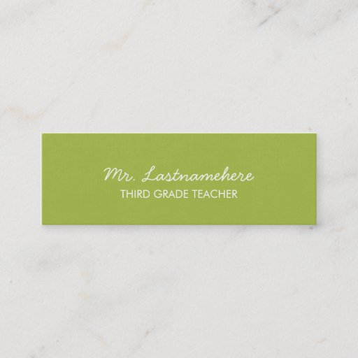 Customizable Modern &amp; Simple Teacher Business Card