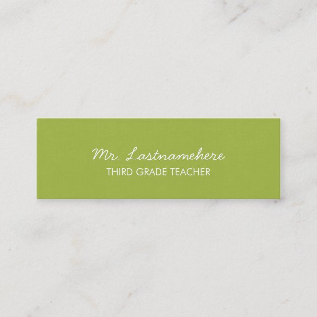 Modern & Simple Teacher Business Card (Front)