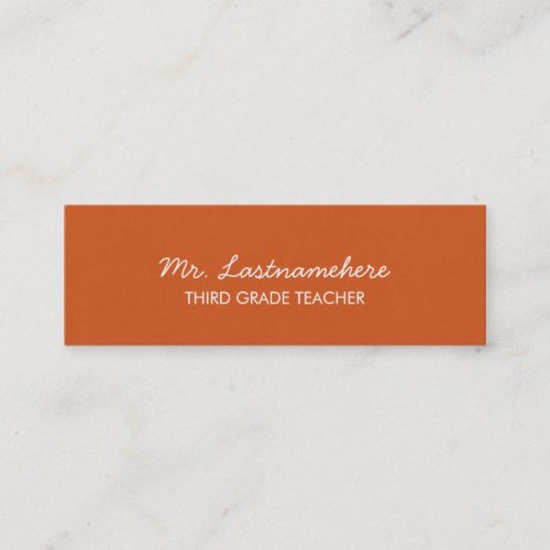 Modern &amp; Simple Teacher Business Card