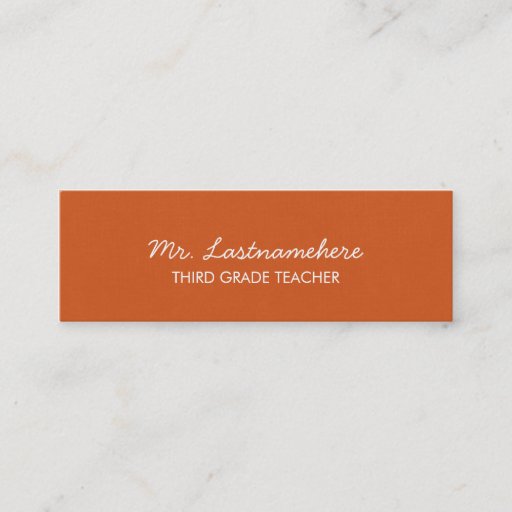 Customizable Modern &amp; Simple Teacher Business Card