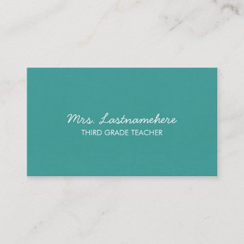 Modern &amp; Simple Teacher Business Card