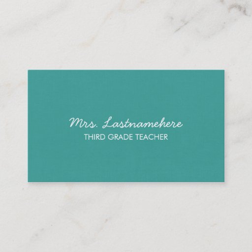 Customizable Modern &amp; Simple Teacher Business Card