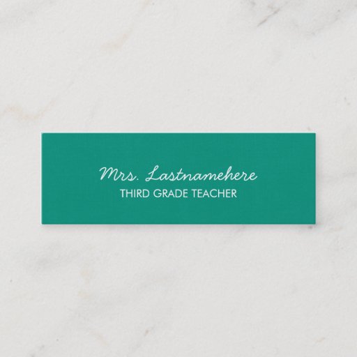 Customizable Modern &amp; Simple Teacher Business Card